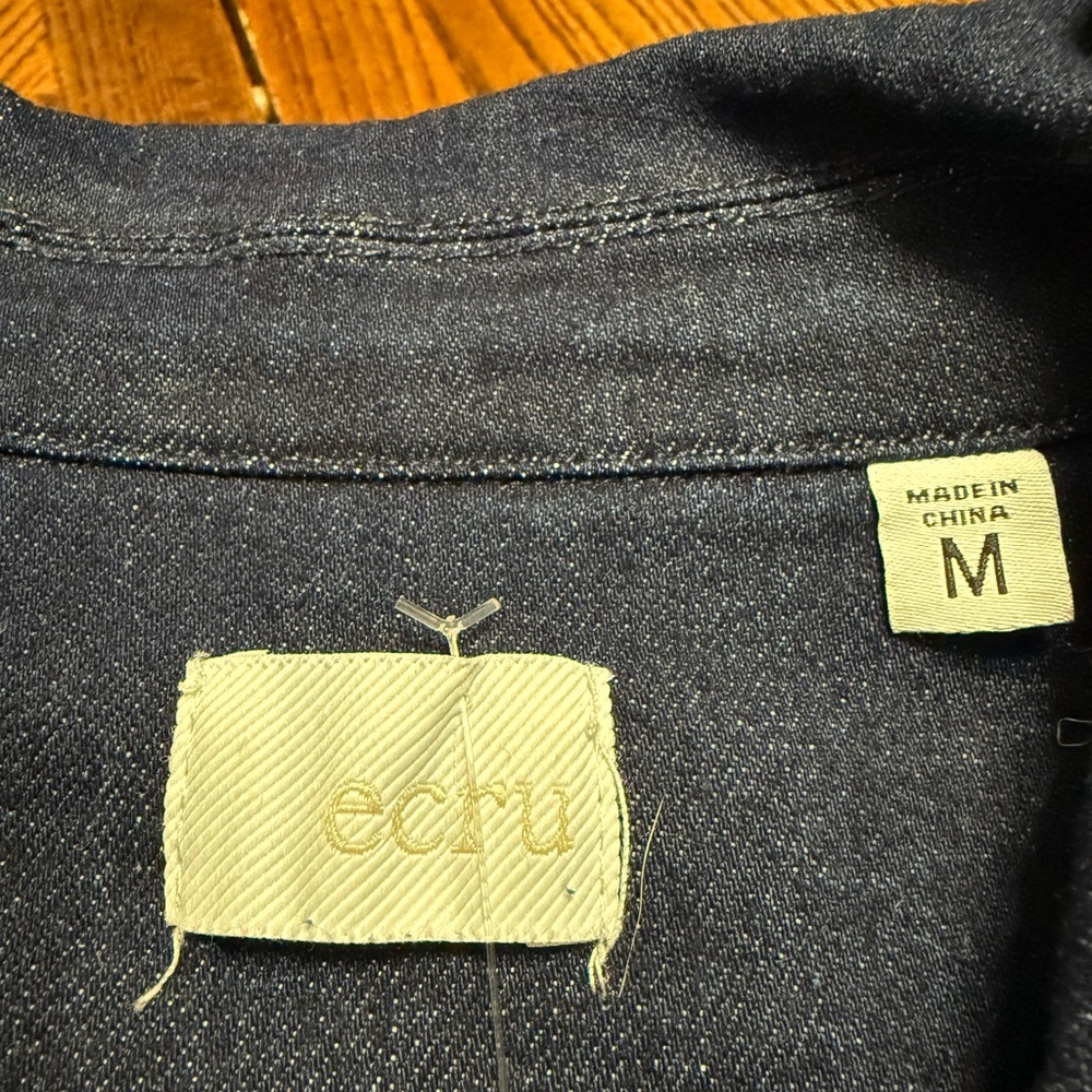 ECRU Fringed Hem Denim Jacket. NWOT. Size Medium. - Picture 7 of 7